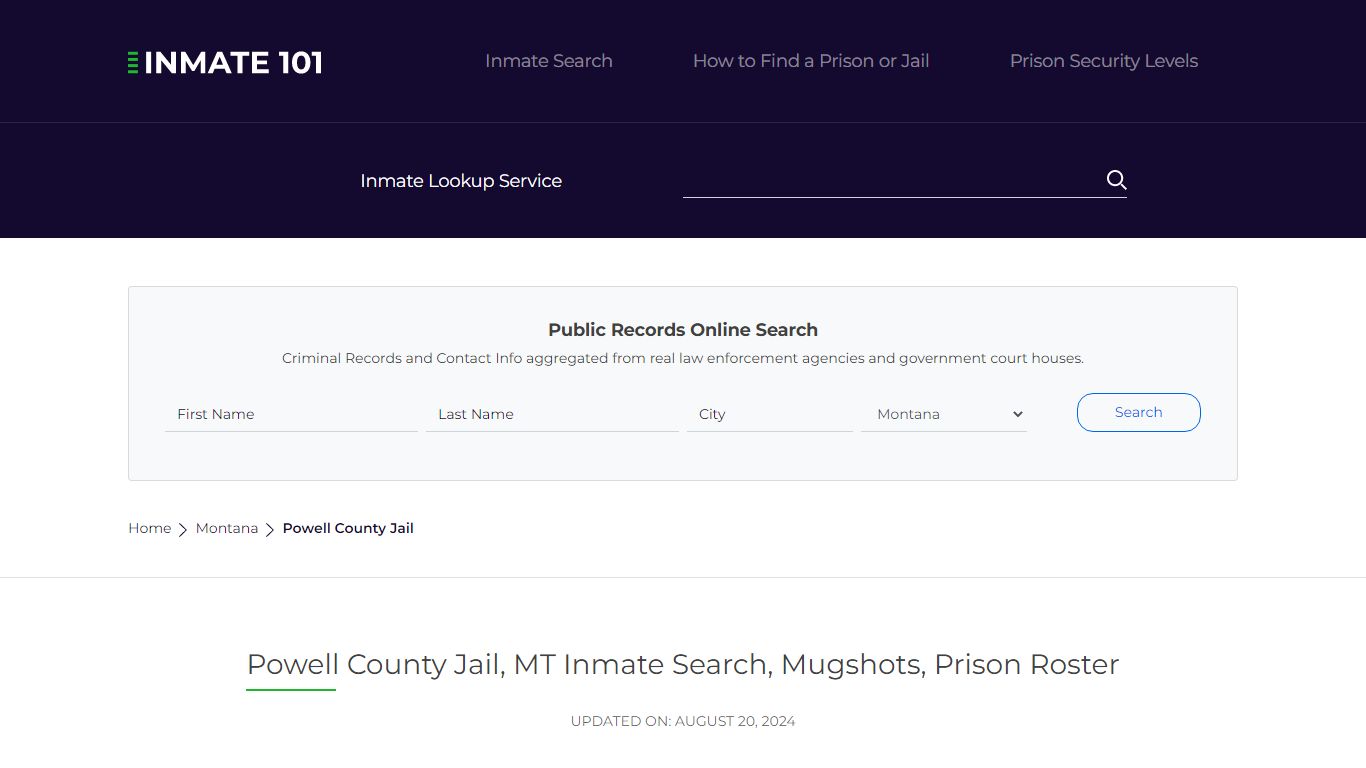 Powell County Jail, MT Inmate Search, Mugshots, Prison Roster