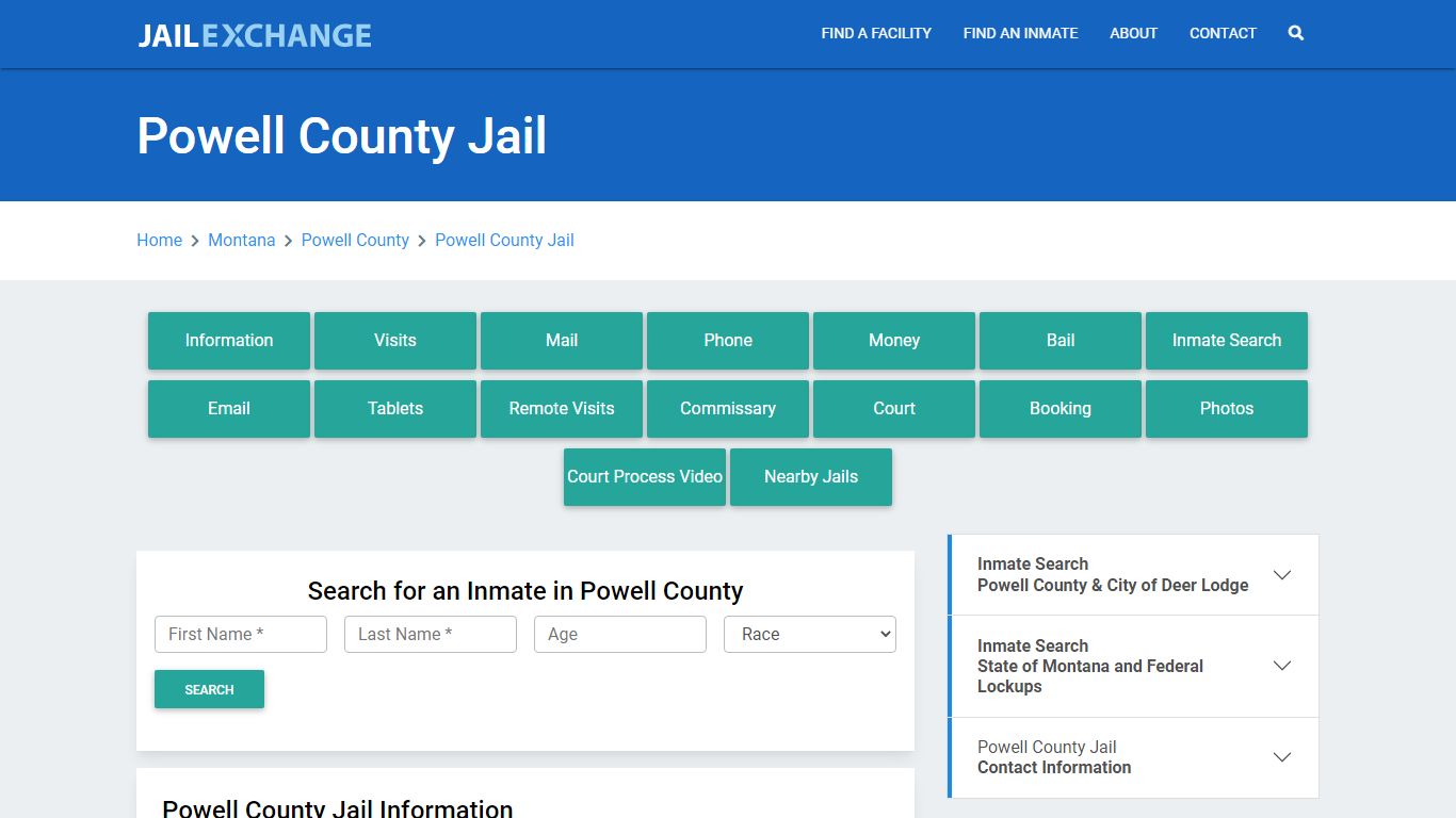 Powell County Jail Roster Lookup, MT, Inmate Search